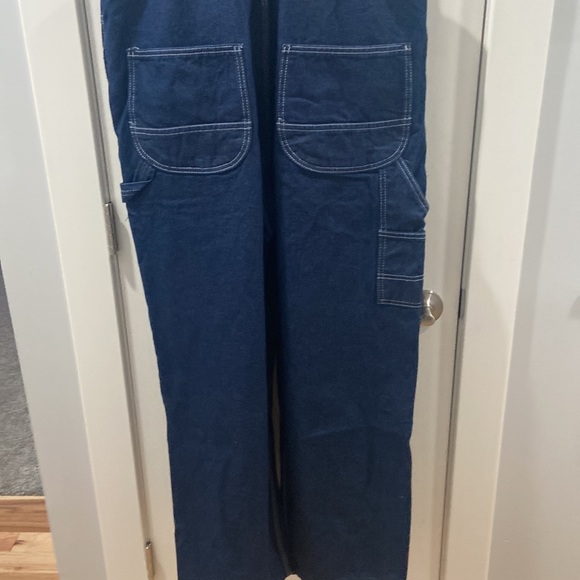 KEY denim overalls bibs outdoor hardworking farm hand Waist 42  x Length 29 - Picture 11 of 12